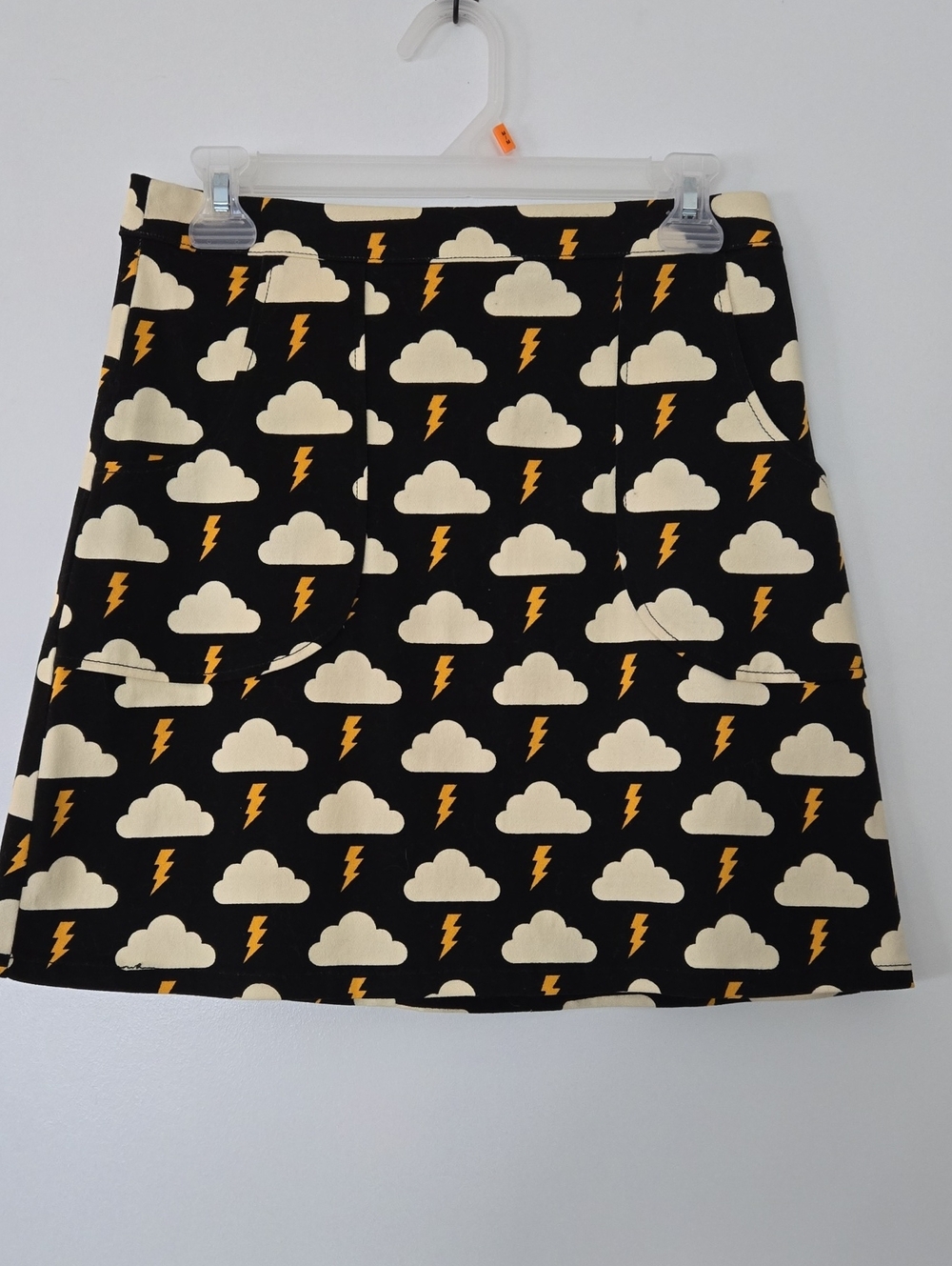 Cloud & Lightning Print A-Line Skirt